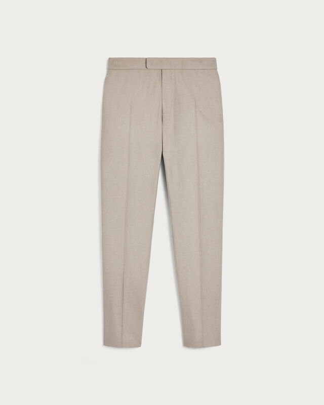 Alessio Trousers with Leather Zip-puller, Warm Beige, hi-res