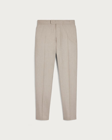 Alessio Trousers with Leather Zip-puller, Warm Beige, hi-res