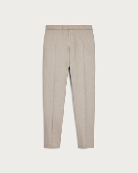 Alessio Trousers with Leather Zip-puller, Warm Beige, hi-res