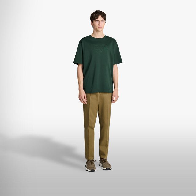 Embroidered Scritto T-Shirt, DEEP GREEN, hi-res 4