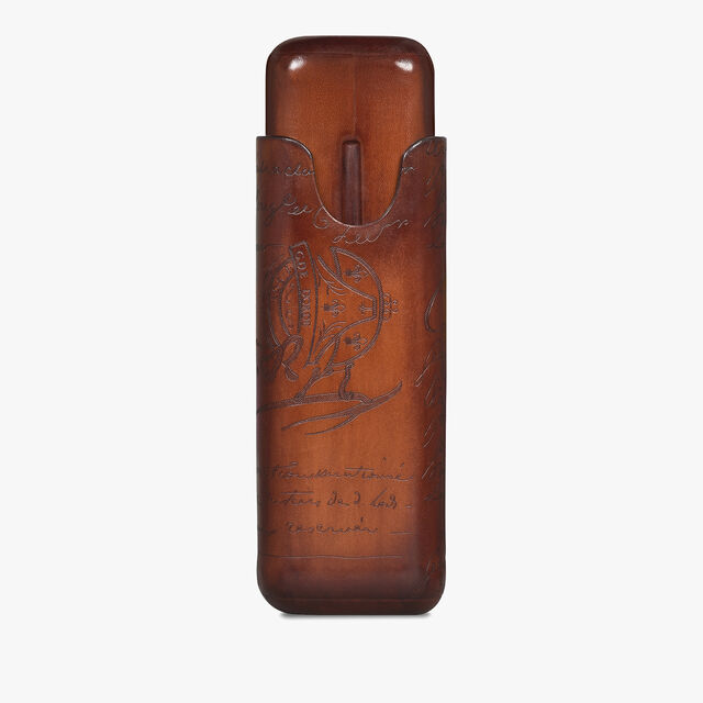 Cigar Case 2 Scritto Leather, CACAO INTENSO, hi-res 2