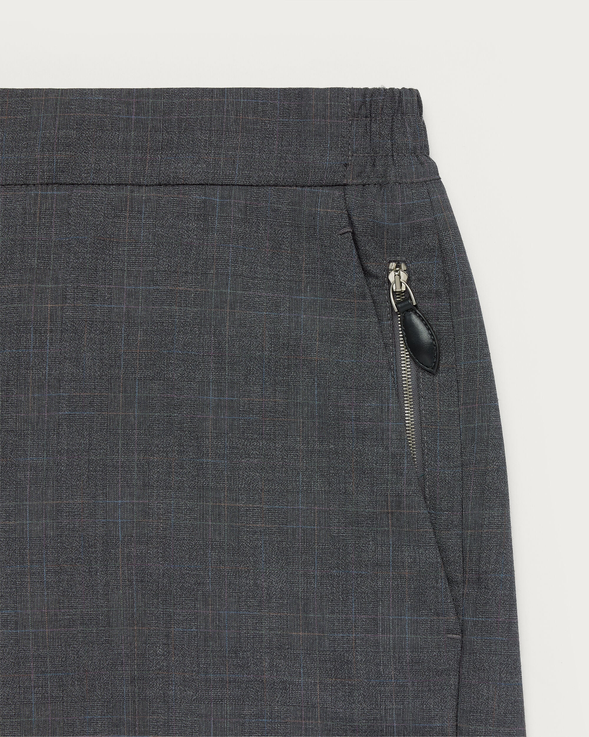 Alessio Trousers with Leather Zip-puller, Carbon Grey, Image 1