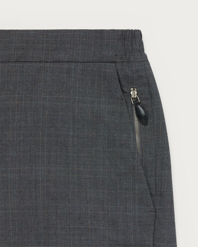 Alessio Trousers with Leather Zip-puller, Carbon Grey, hi-res