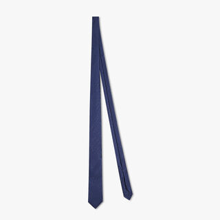 Jacquard Scritto Silk Tie, MIDNIGHT BLUE, hi-res