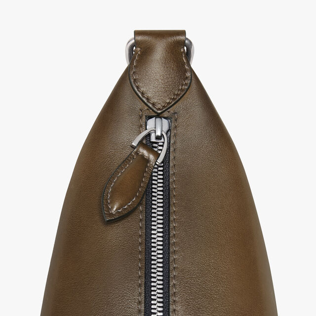 Toujours Soft Zipped Hobo XS In Leather, DARK KAKI, hi-res 7