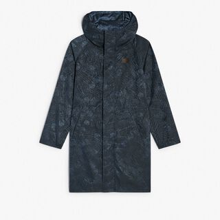 Long Packable Scritto Nylon Parka, WASHED INDIGO, hi-res