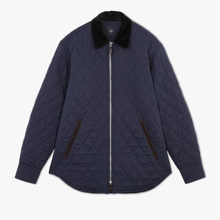 Cotton & Wool Quilted Zipped Overshirt, INK BLUE, hi-res