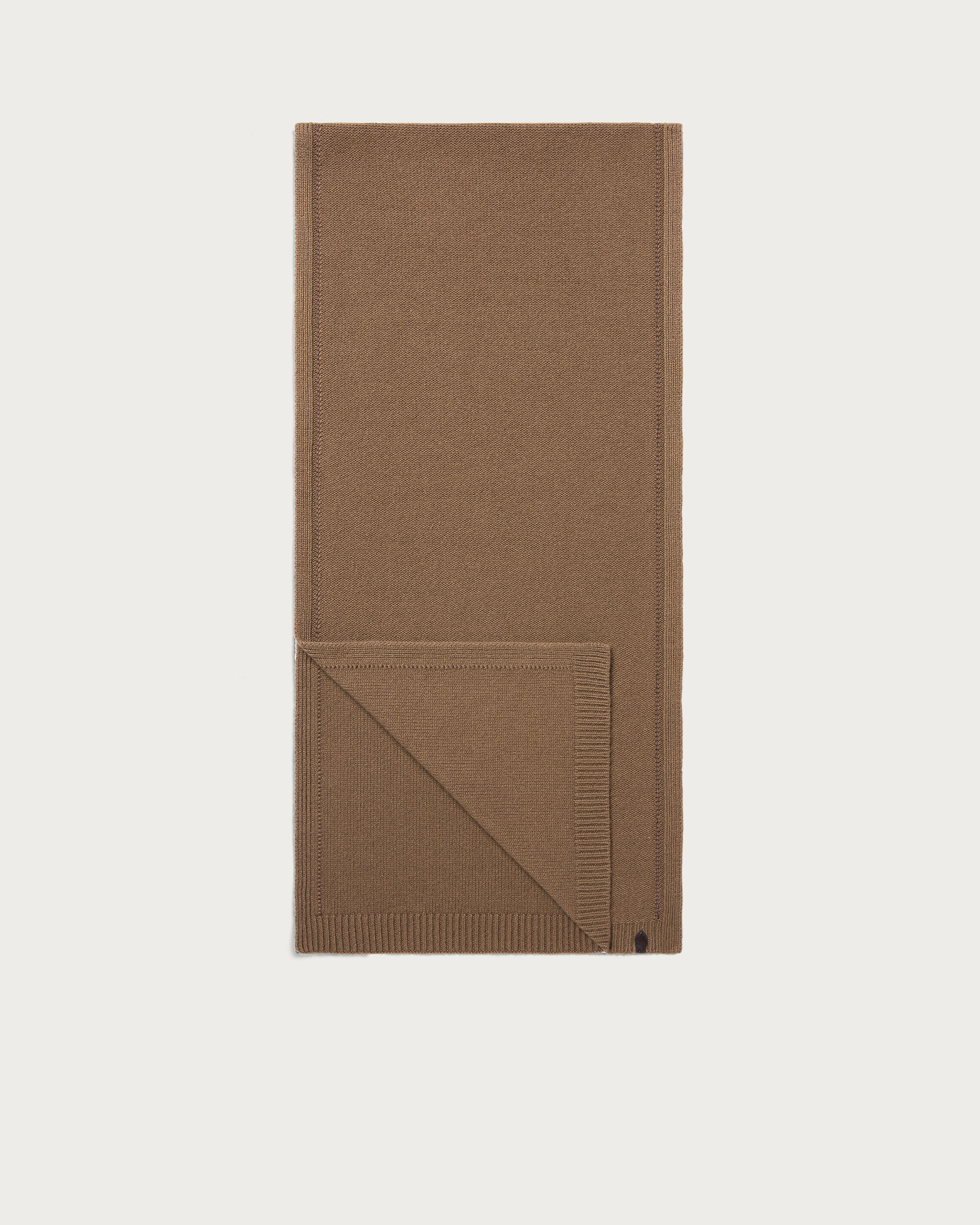 &Eacute;charpe avec D&eacute;tail Cuir Tress&eacute;, Walnut, hi-res