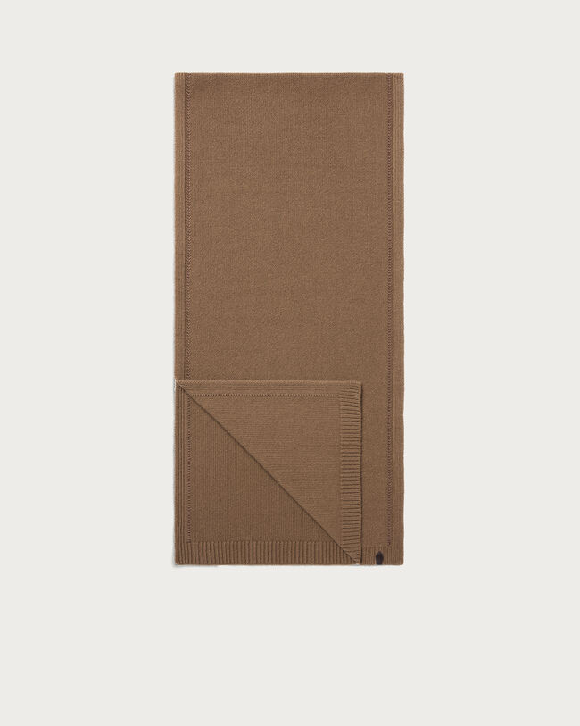 &Eacute;charpe avec D&eacute;tail Cuir Tress&eacute;, Walnut, hi-res