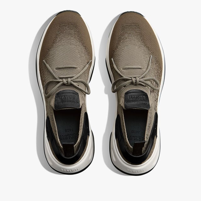 Sneaker Shadow En Maille Scritto Et Cuir De Veau, GRADIANT KAKI, hi-res 3