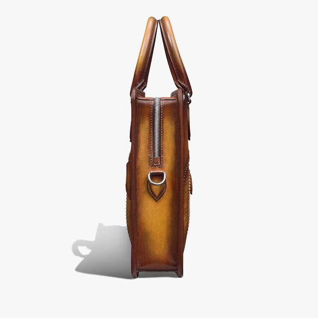 Un Jour Scritto Leather Briefcase, ICE GOLD, hi-res 4