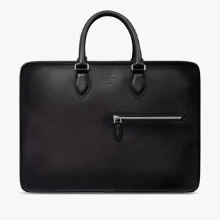 Deux Jours Leather Briefcase, NERO GRIGIO, hi-res