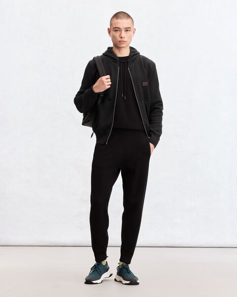 Shadow Jogpants with Leather Detail, Noir, hi-res