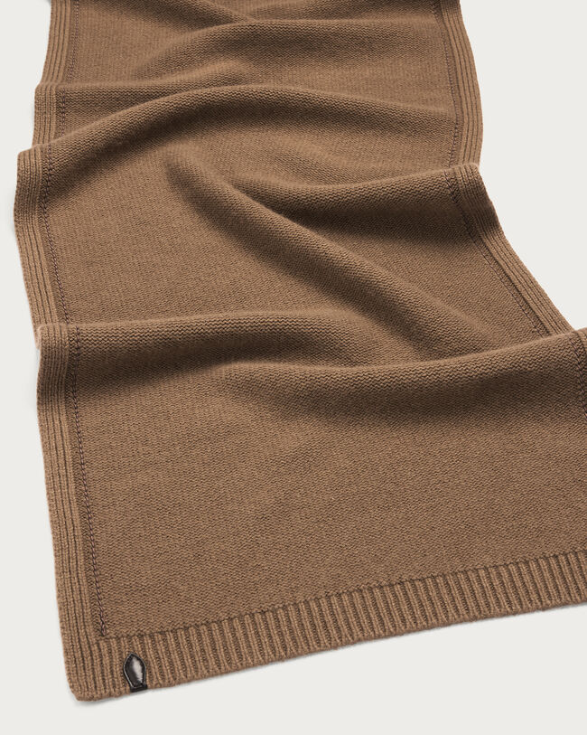 &Eacute;charpe avec D&eacute;tail Cuir Tress&eacute;, Walnut, hi-res