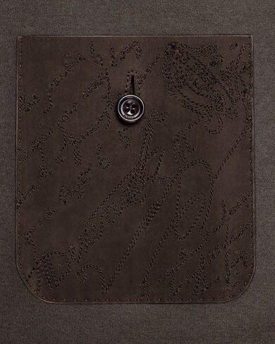 Jersey Jacket with Leather Detail, Chocolate Brown, hi-res