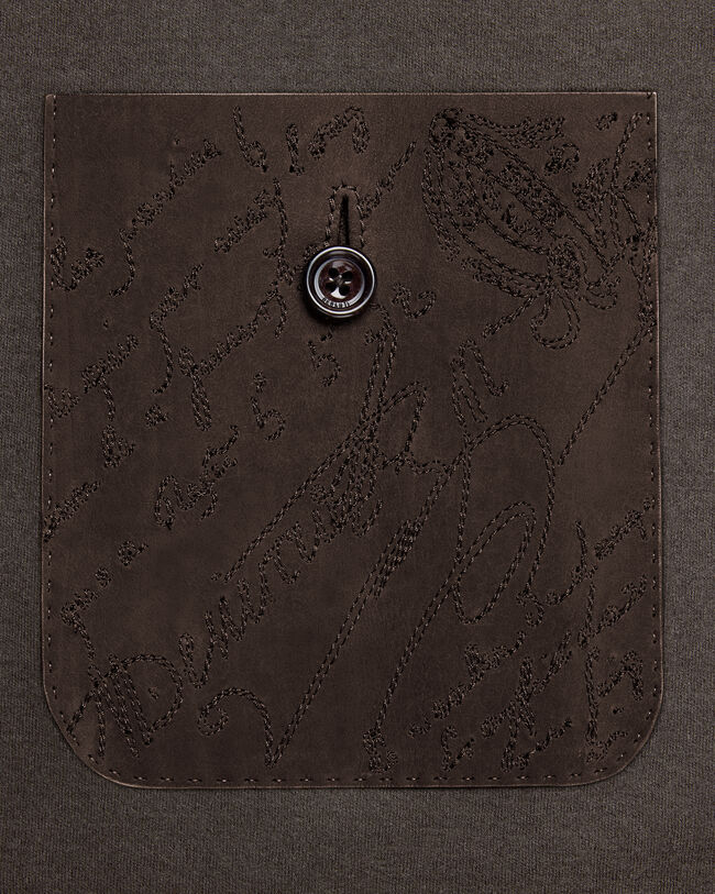 Jersey Jacket with Leather Detail, Chocolate Brown, hi-res