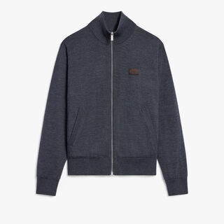 Reversible Wool & Scritto Nylon Blouson, PURPLE CLOUD, hi-res