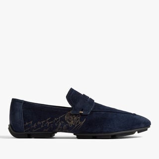 Lorenzo Drive Scritto Camoscio Calf Leather Loafer
