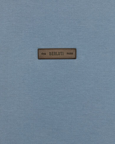 Leather Detail T-shirt, Nile Blue, hi-res