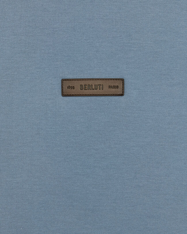 Leather Detail T-shirt, Nile Blue, hi-res