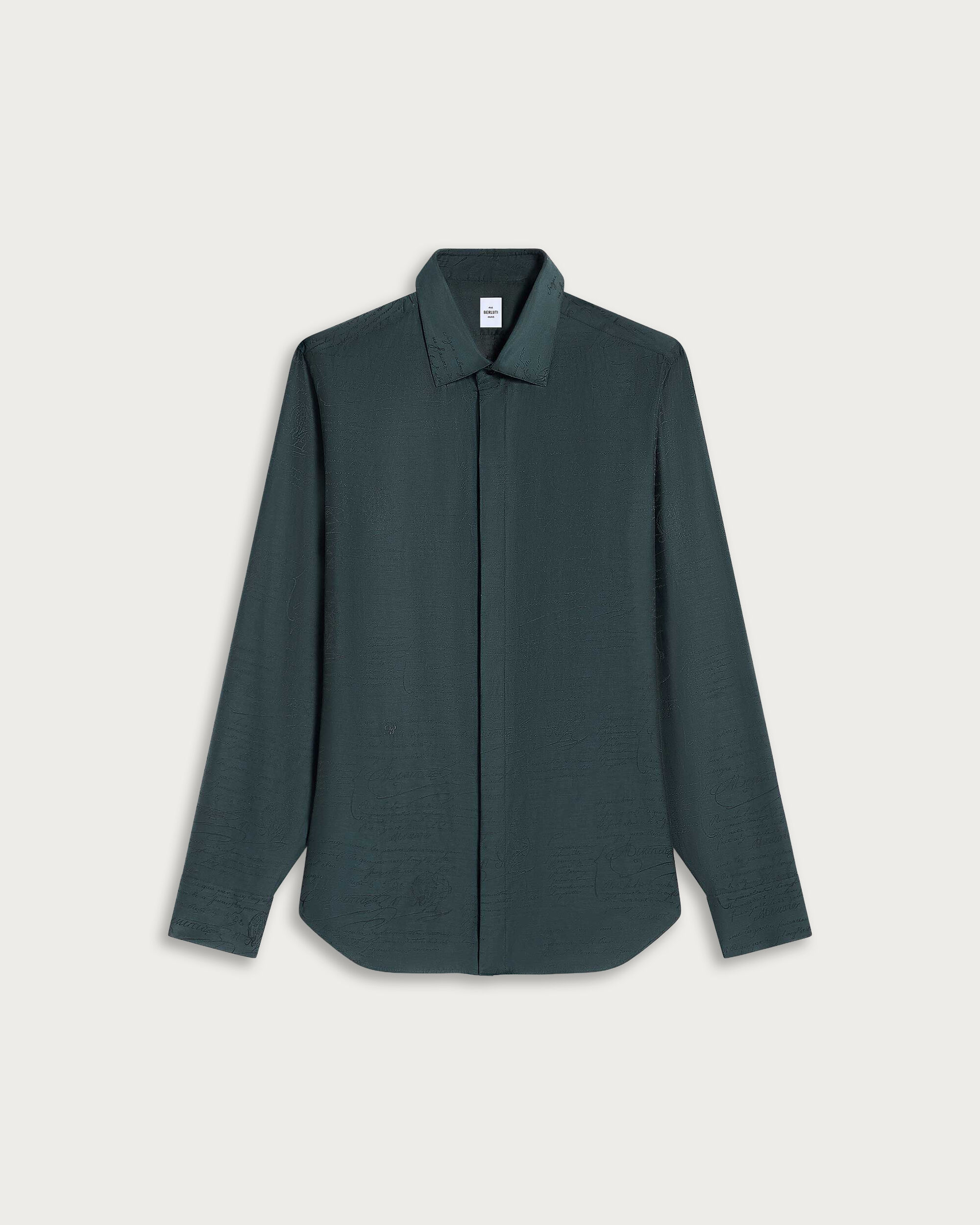 Andy Scritto Pattern Shirt, Nero Blue, hi-res