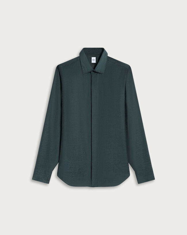 Andy Scritto Pattern Shirt, Nero Blue, hi-res