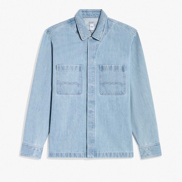 Denim Workwear Overshirt, LIGHT BLUE, hi-res 1