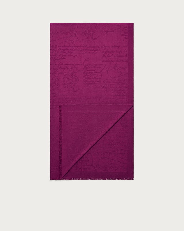 Scritto Pattern Scarf, Purple Fushia, hi-res