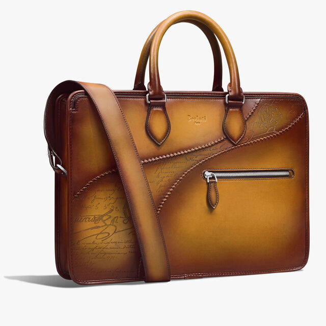 Un Jour Scritto Leather Briefcase, ICE GOLD, hi-res 2