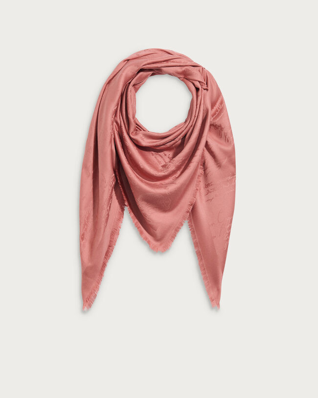 Scritto Pattern Scarf, Rosewood, hi-res