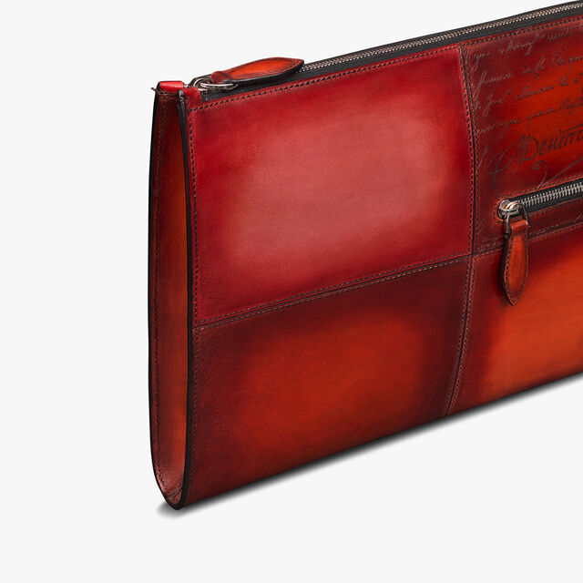 Nino TGM Scritto Leather Clutch, TERRA DI SIENNA, hi-res 6
