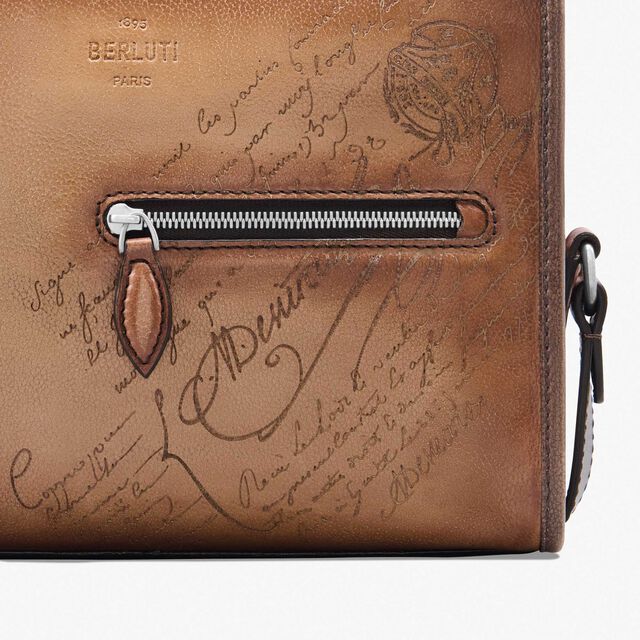 Journalier Scritto图纹皮革邮差包, PAPELAO, hi-res 5