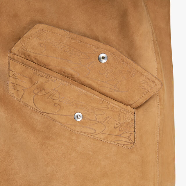 Nubuck Leather Parka With Shearling Hood, TOFFEE CAMEL, hi-res 8