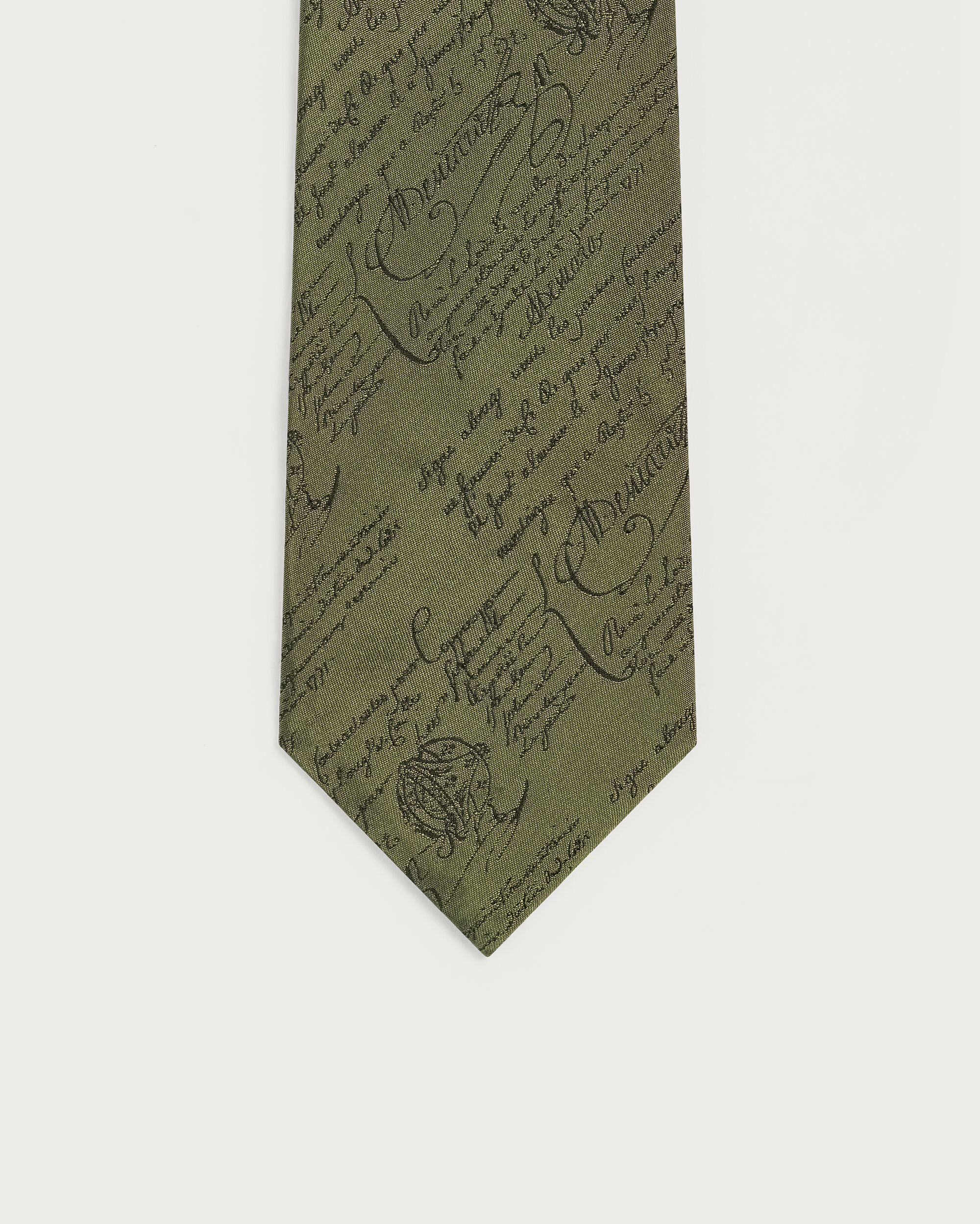 Cravate Motif Scritto, Vert, hi-res