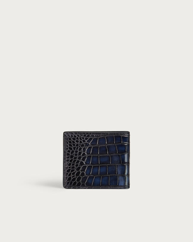 Makore Flap Compact Wallet, Nero Blu, hi-res