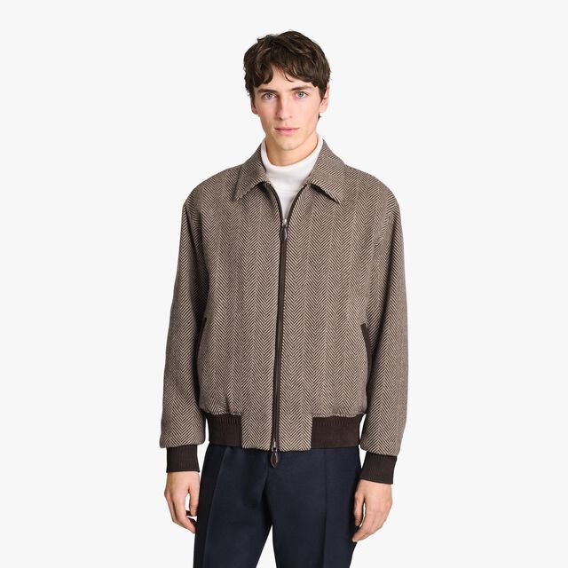 Cashmere Herringbone Jacket, COFFEE BEAN, hi-res 2