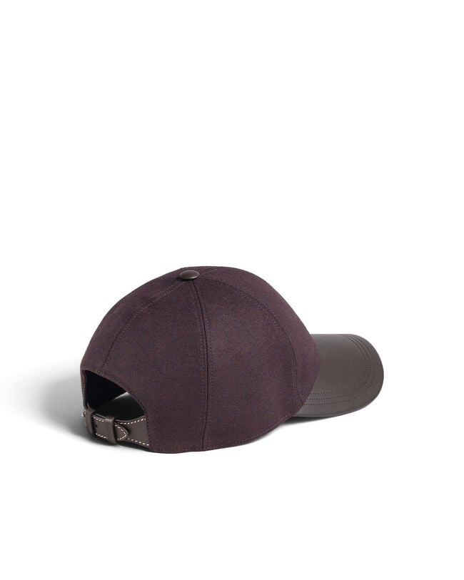 Casquette avec Visi&egrave;re en Cuir, Nero Bordo, hi-res