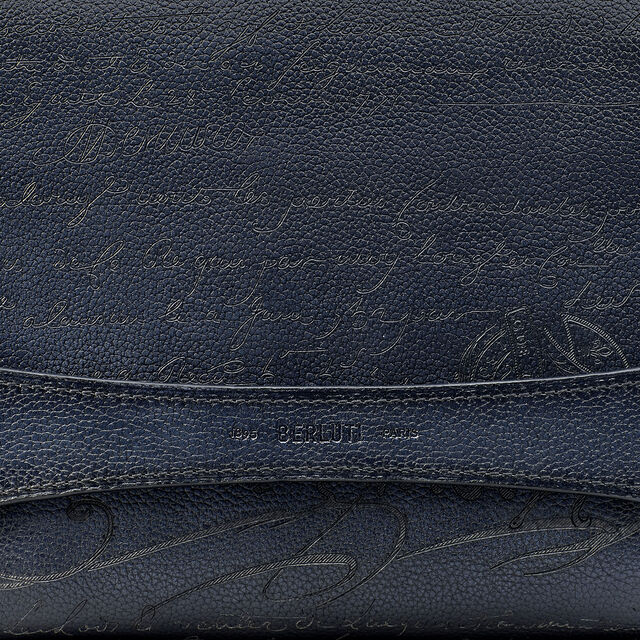 Pochette Tersio En Cuir Scritto, INDIGO DENIM, hi-res 5