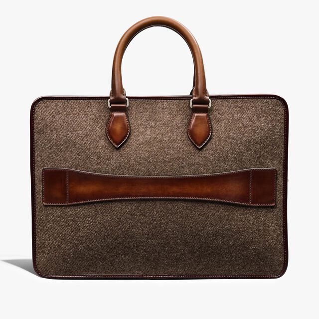 Un Jour Wool Briefcase, MARRONE, hi-res 3