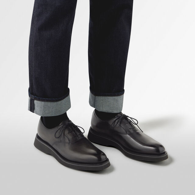 Alessio Leather Oxford, NERO GRIGIO, hi-res 7
