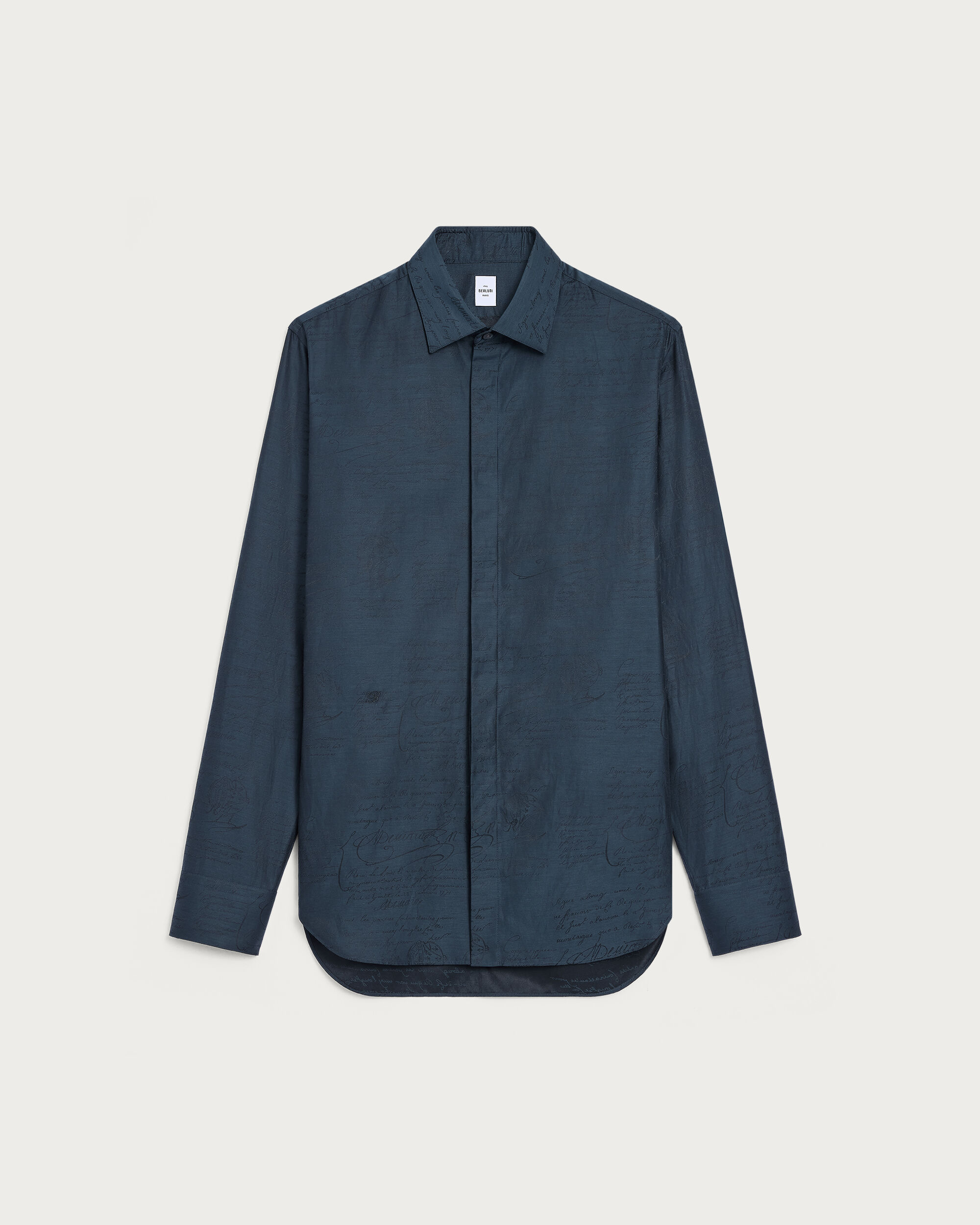 Andy Scritto Pattern Shirt, Cold Night Blue, hi-res