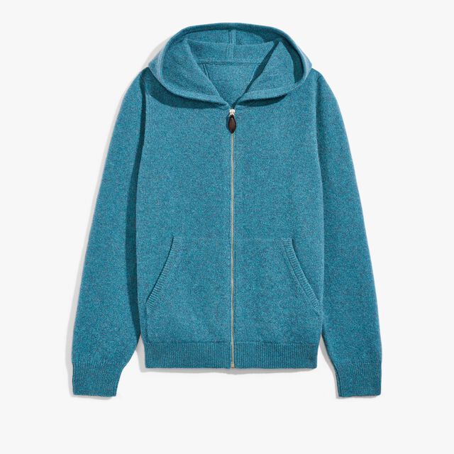 Andy Bar Cashmere Zip Up Hoodie, GREYISH TURQUOISE, hi-res 1