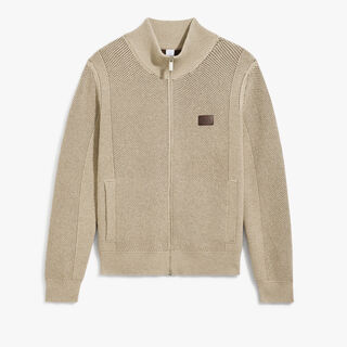Wool & Cashmere Zip-up, FLUFFY BEIGE, hi-res