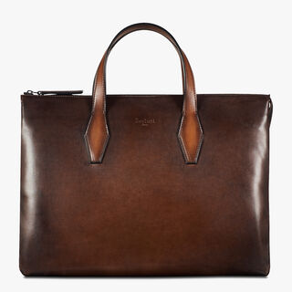 Perspective Leather Briefcase, BRUN, hi-res