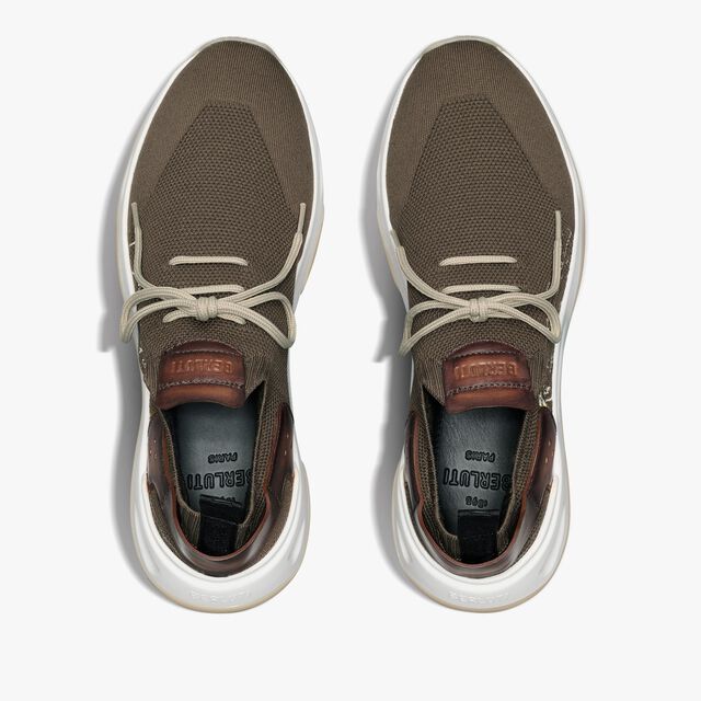 Shadow Knit And Leather Sneaker, KAKI, hi-res 3