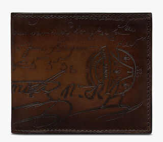 Makore Scritto Leather Wallet, CACAO INTENSO, hi-res