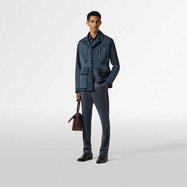 Veste en Suede Effet Patiné, DIM BLUE, hi-res 5