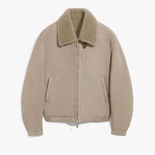 Shearling Blouson, GRAY BEIGE, hi-res
