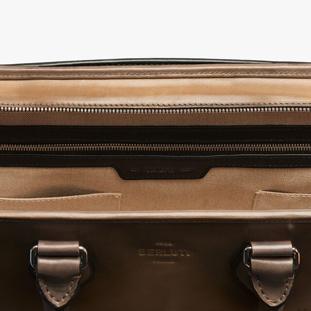 Un Jour Mini Scritto Leather Briefcase, OLIVE, hi-res 7