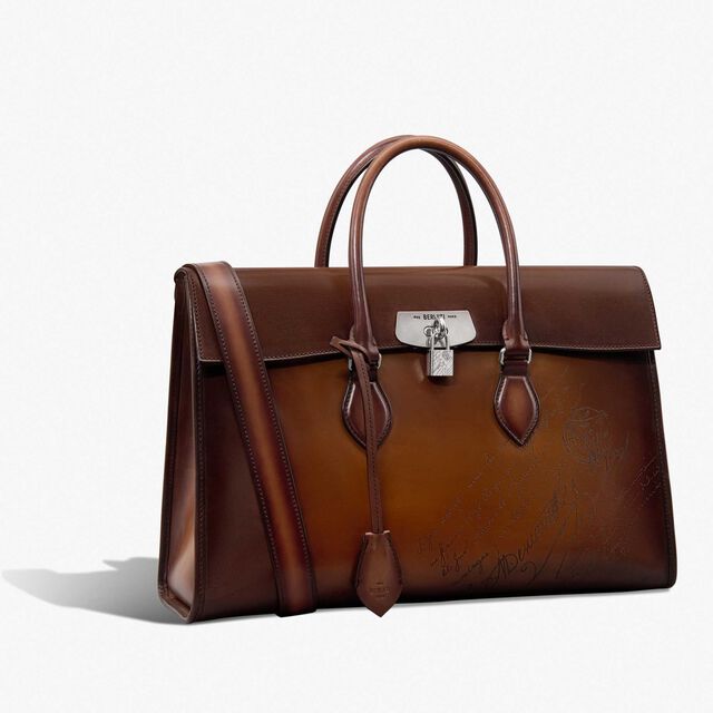 Cartable E’Mio En Cuir, CACAO INTENSO, hi-res 2